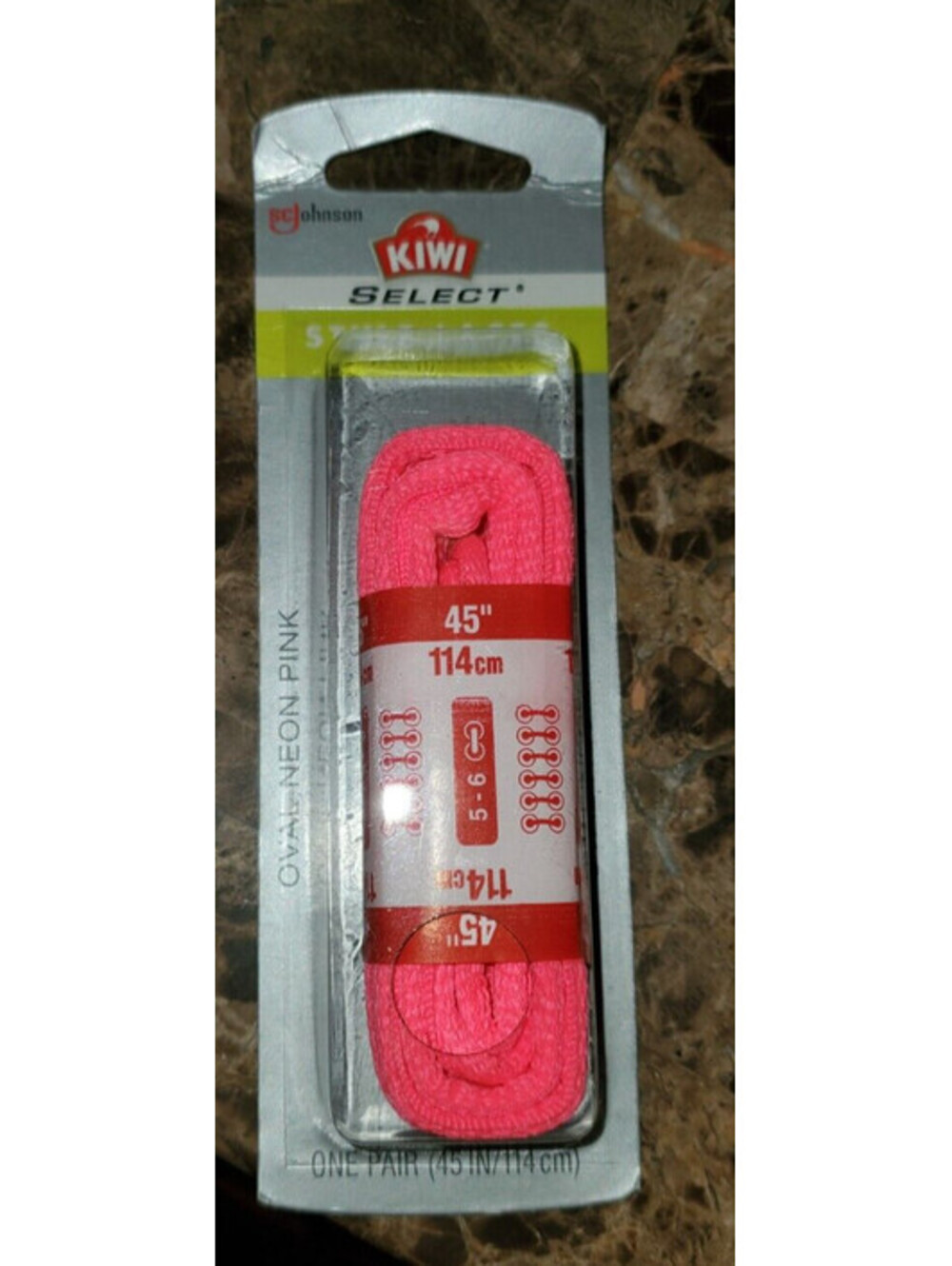 KIWI SELECT HOT PINK NEON 45" SHOE SNEAKER LACES NEW IN PACKAGE